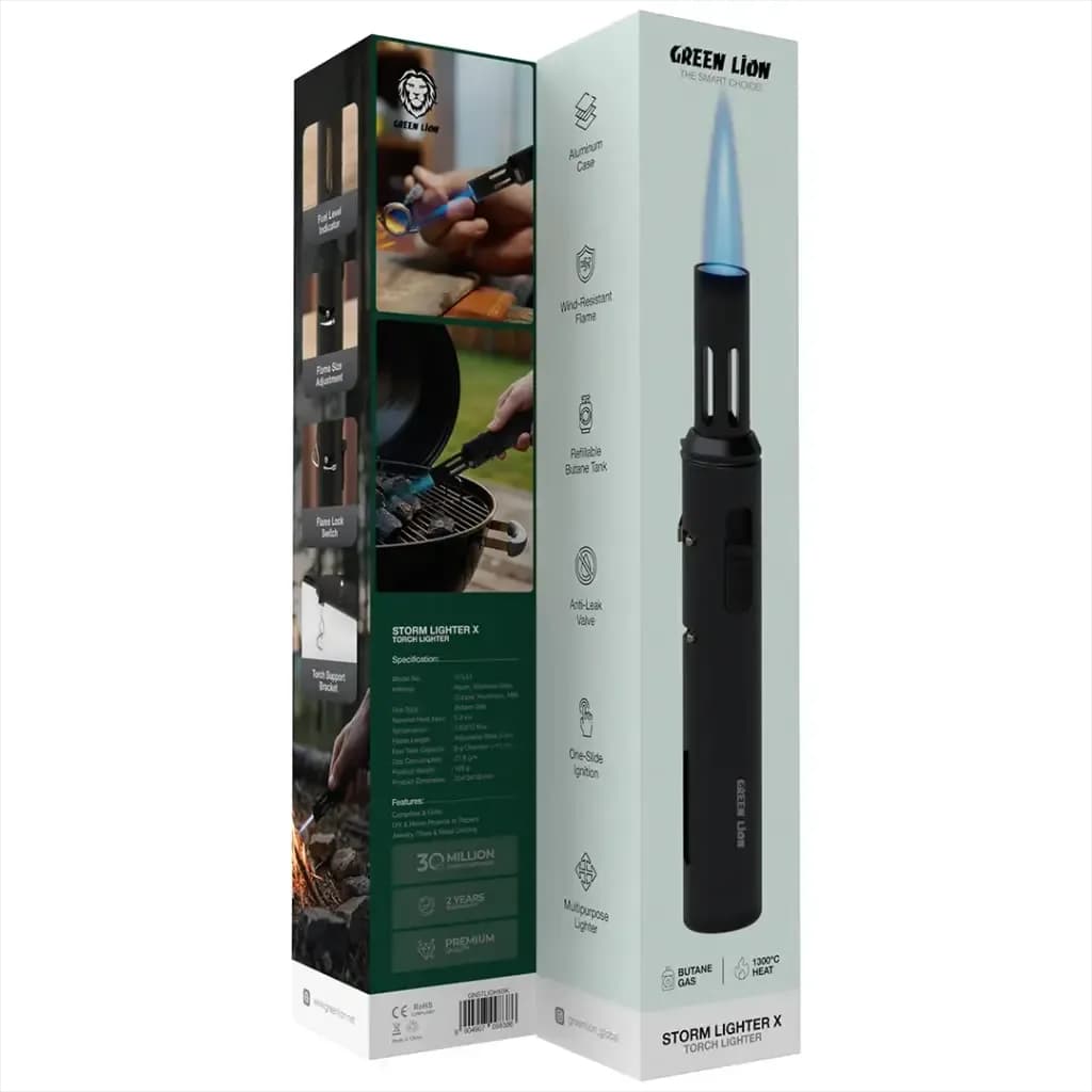فندک اتمی Green Lion Storm Lighter X مدل GNSTLIGHXBK رنگ مشکی