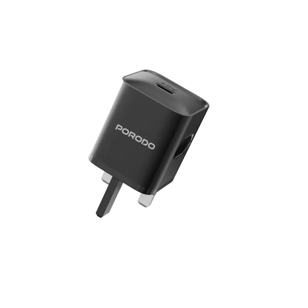 شارژر دیواری پرودو مدل PD-FWCH023-BK | خروجی USB-C با Power Delivery و توان ۲۰ وات