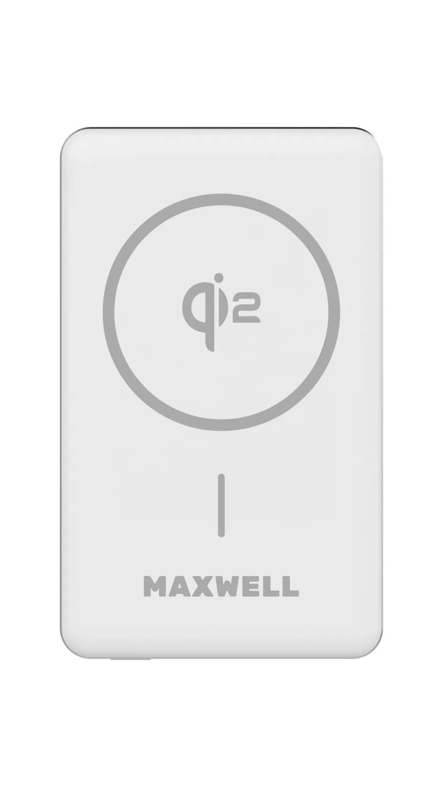 پاوربانک مغناطیسی مکسول مدل Maxgo ظرفیت ۱۰۰۰۰ میلی‌آمپرساعت | شارژ بی‌سیم ۱۵ وات و خروجی سیمی ۲۰ وات