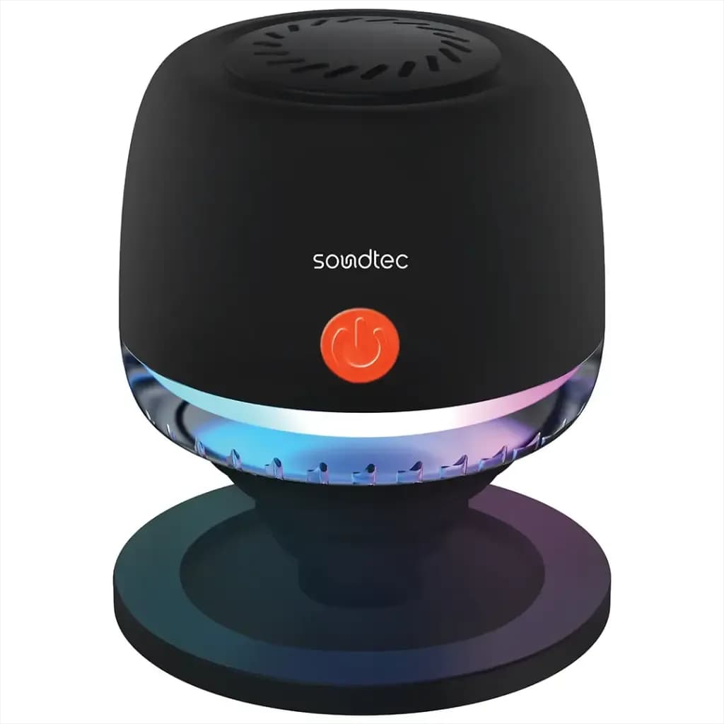 اسپیکر بلوتوثی Porodo Soundtec Snap Vibe | اسپیکر RGB مگنتی قابل حمل PDSTRWMBK