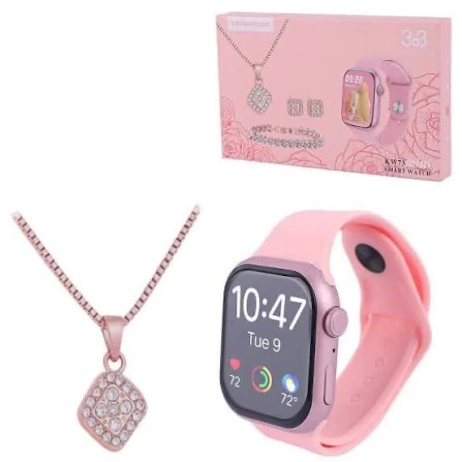 ساعت هوشمند KEQIWEAR مدل KW73 Mini | اسمارت واچ لمسی با مکالمه بلوتوثی و ۳ بند