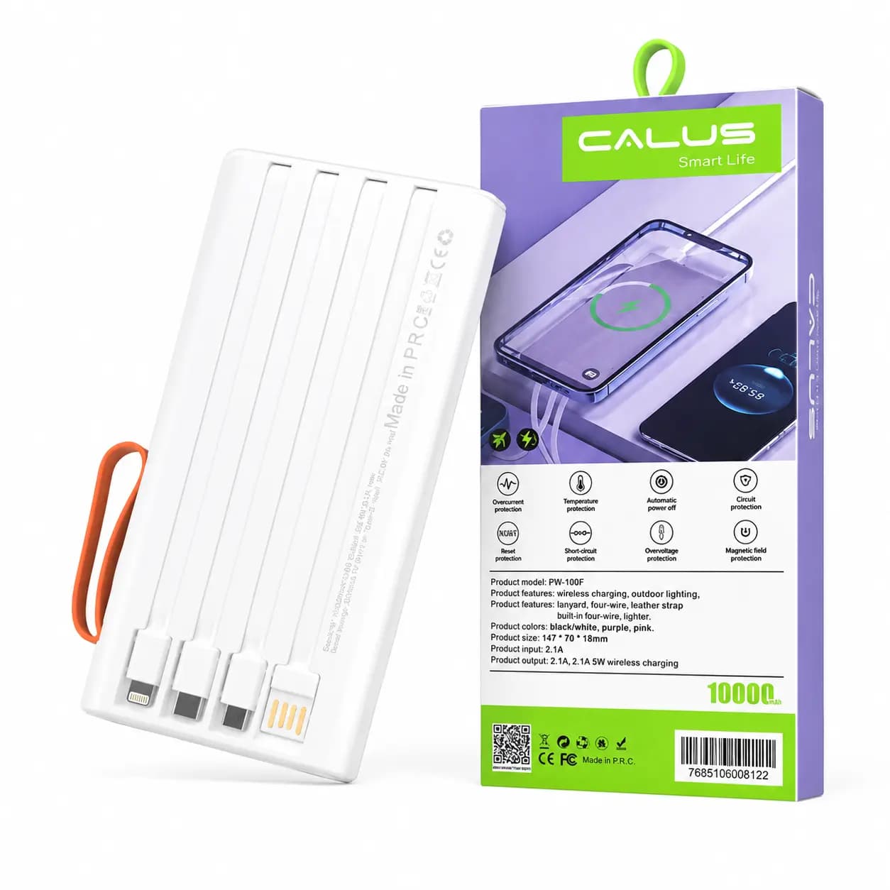 پاوربانک Calus ظرفیت 10000mAh | شارژ سریع و Wireless Charging کالوس — نمای ۲