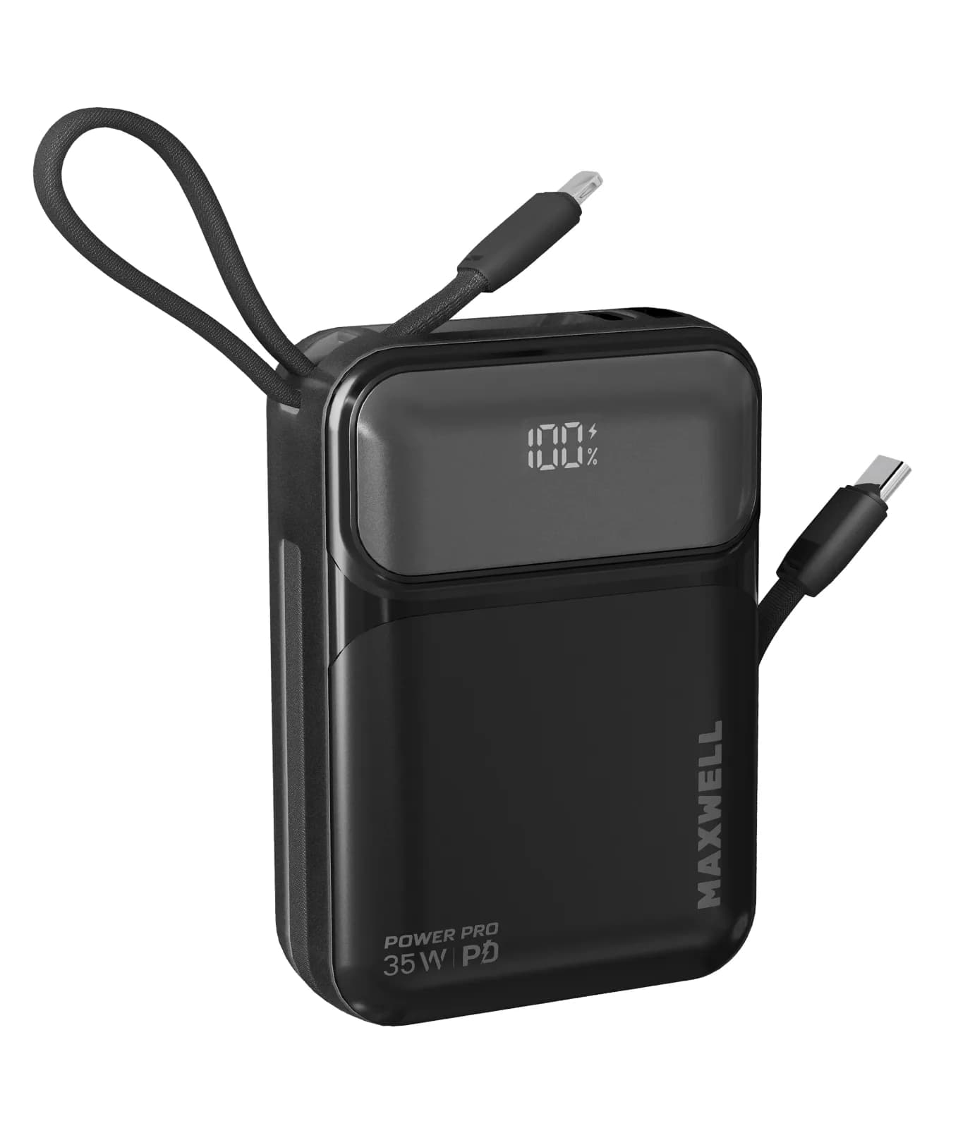 پاوربانک مکسول مدل Power Pro 20000 | ۳۵ وات PD با دو کابل جمع‌شونده Type-C و Lightning
