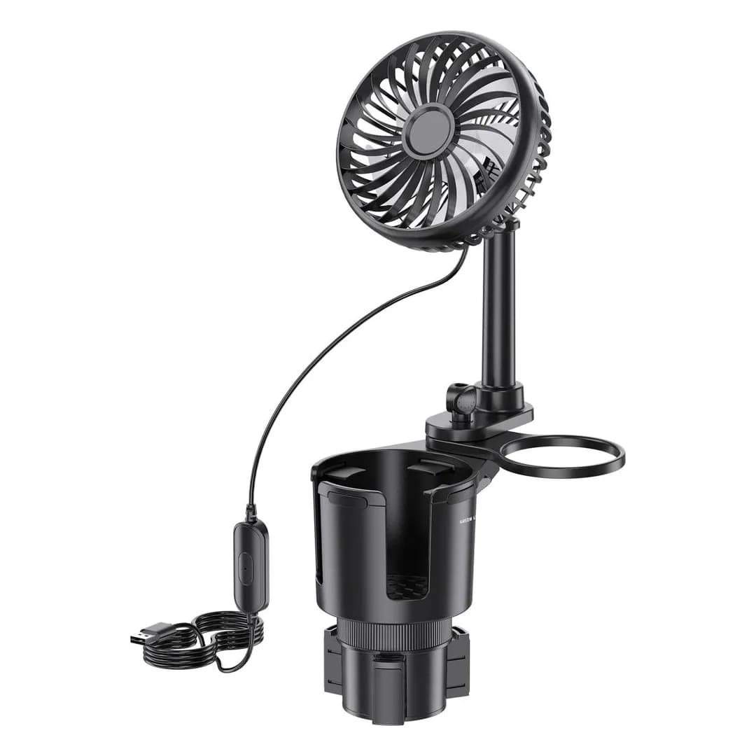 پنکه خودرو و جالیوانی ۲ در ۱ گرین لاین مدل Drive Fan Duo | سه سرعت و چرخش ۳۶۰ درجه