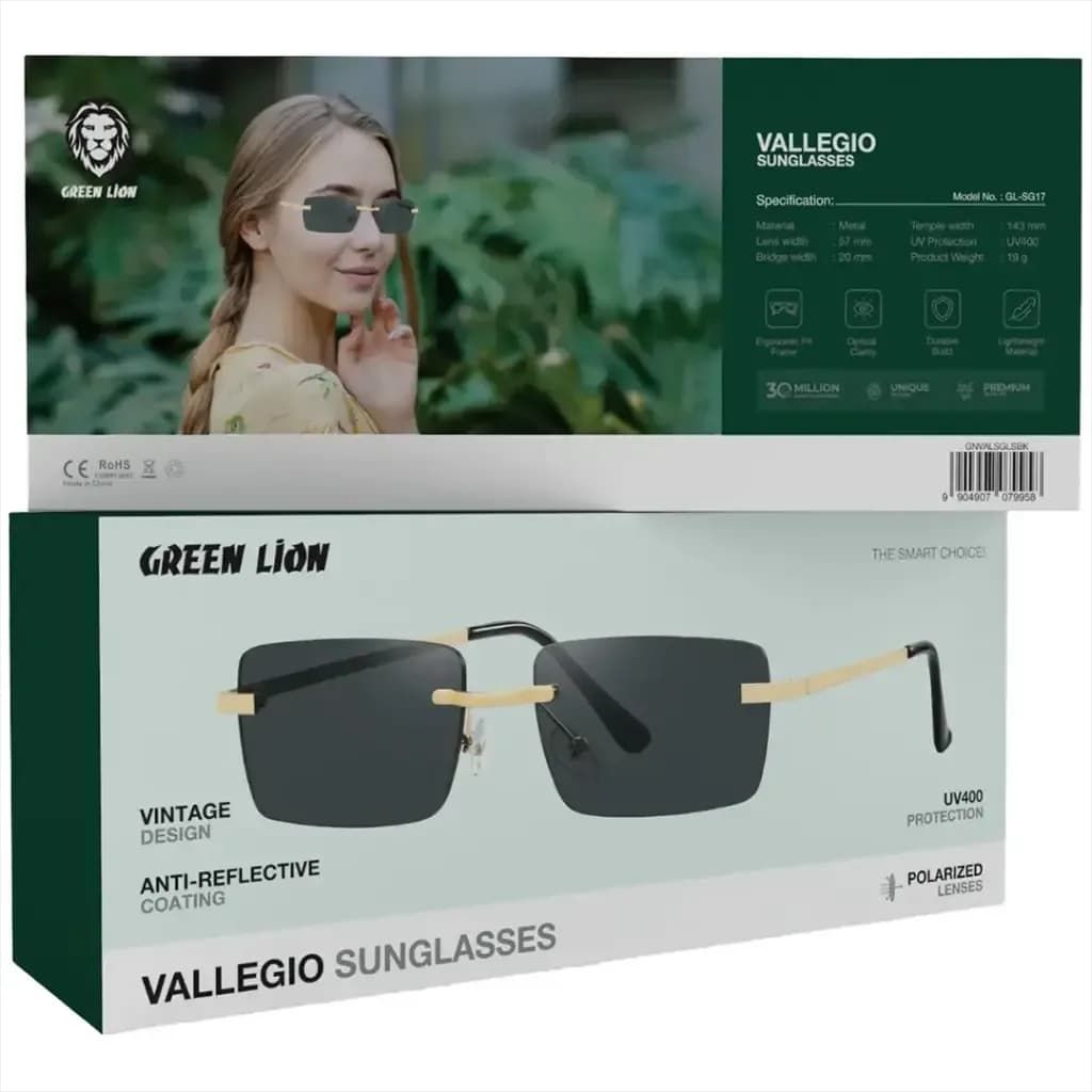 عینک آفتابی Green Lion Vallegio مدل GNVALSGLSBK رنگ مشکی
