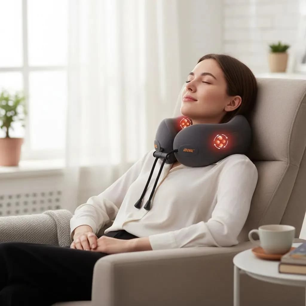 ماساژور گردن برقی شارژی 5D با گرمایش داخلی