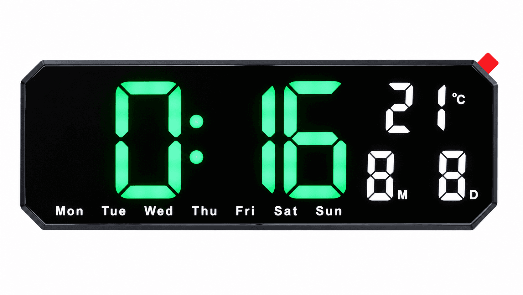 ساعت دیجیتال LED دیواری و رومیزی مدل ۵۵۰۵ | نمایش ساعت، دما، تاریخ و روز هفته