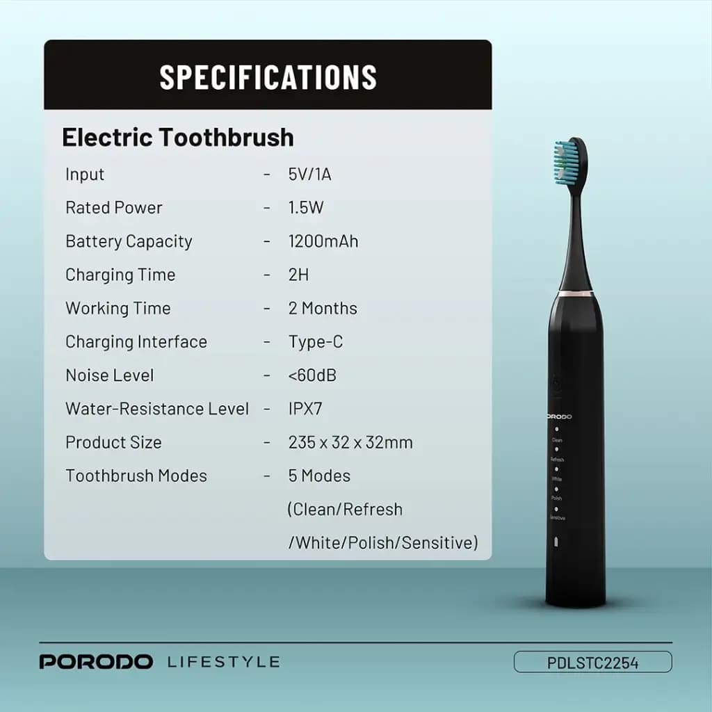 ست مسواک برقی و واتر فلاسر Porodo Lifestyle Ultimate Oral Care Duo | شارژی PDLSTC2254 پرودو — نمای ۳