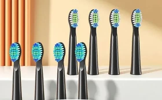 ۸ سری یدک مشکی مسواک برقی Bitvae D2 روی سطح سفید