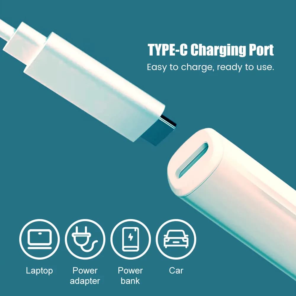 نمای نزدیک درگاه شارژ USB Type-C در انتهای بدنه جرم‌گیر گوش هوشمند بی‌سیم