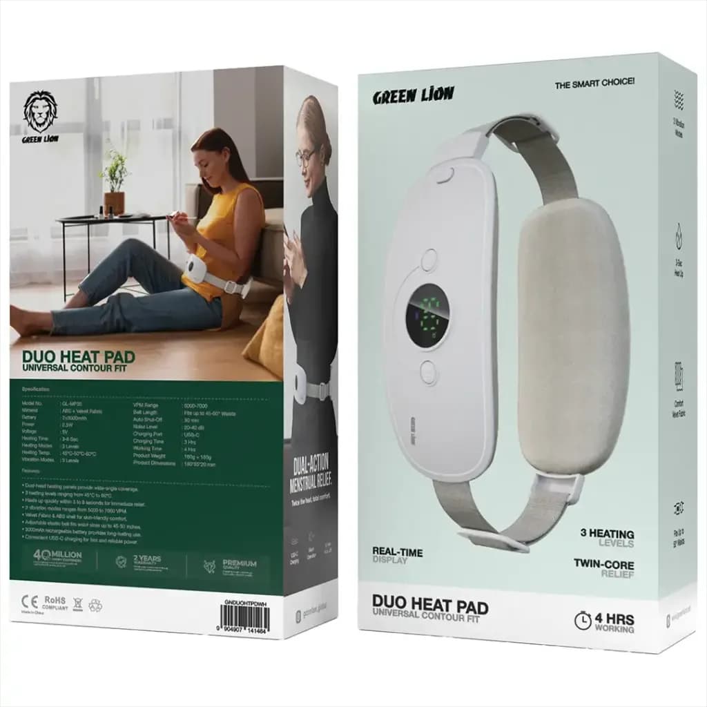 نمای کمربند گرمایشی و ماساژور Green Lion Duo Heat Pad