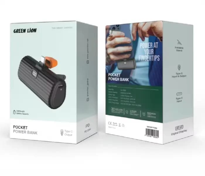 پاوربانک گرین لاین ظرفیت  5000mah | پاوربانک جیبی سبک — نمای ۲
