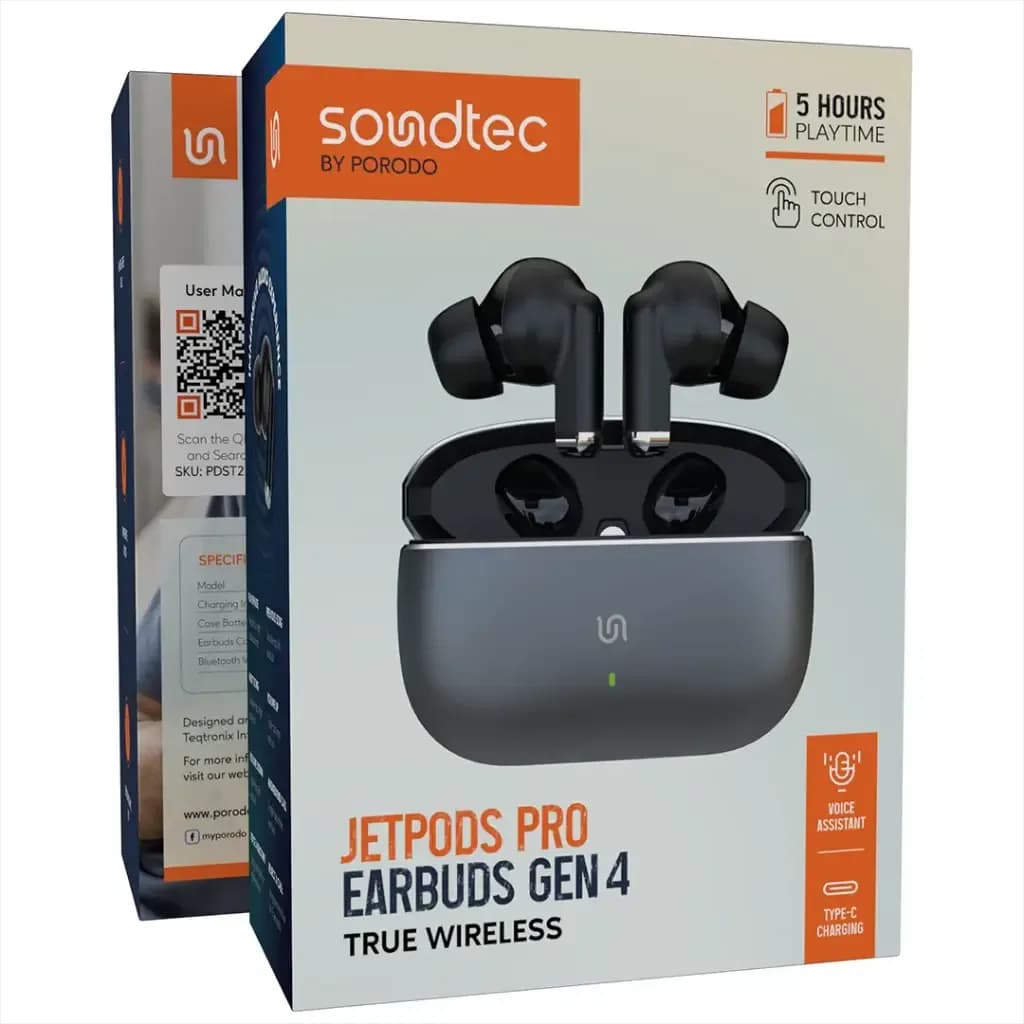 کنترل لمسی هندزفری Porodo Soundtec JetPods Pro Gen 4