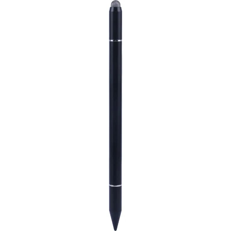قلم لمسی GL-PEN7 در نمای عمودی و تمام‌قد؛ بدنه باریک مشکی، نوک توری در بالا و درپوش مخروطی در پایین