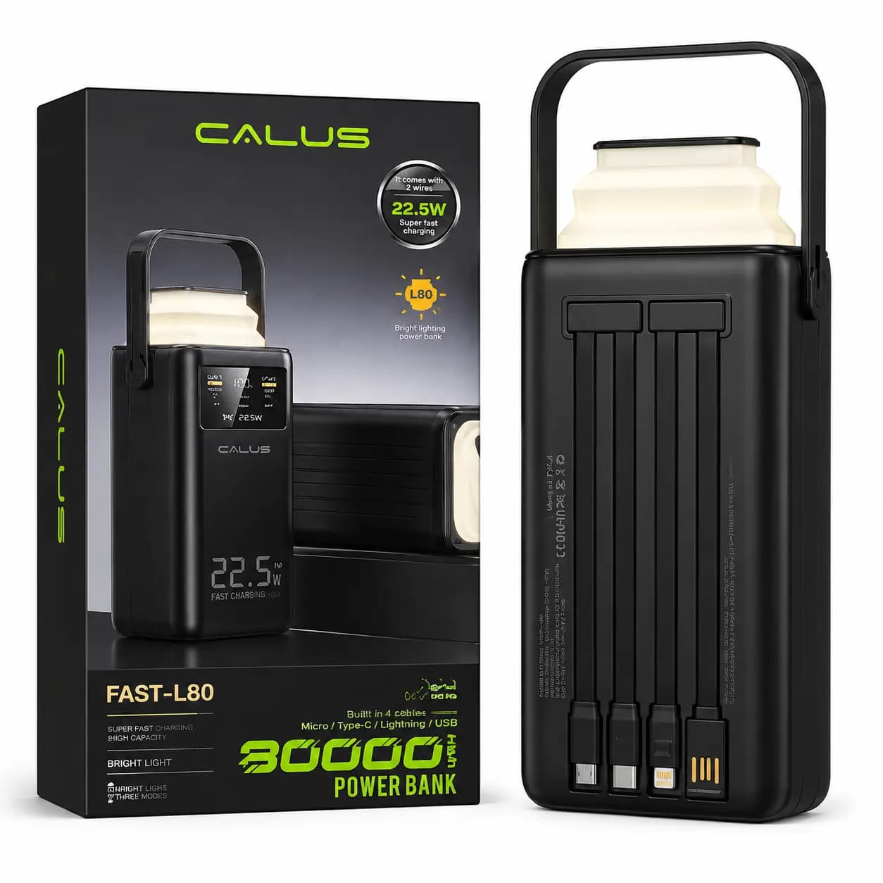 پاوربانک Calus ظرفیت 80000mAh | فست شارژ 22.5 وات کالوس — نمای ۲