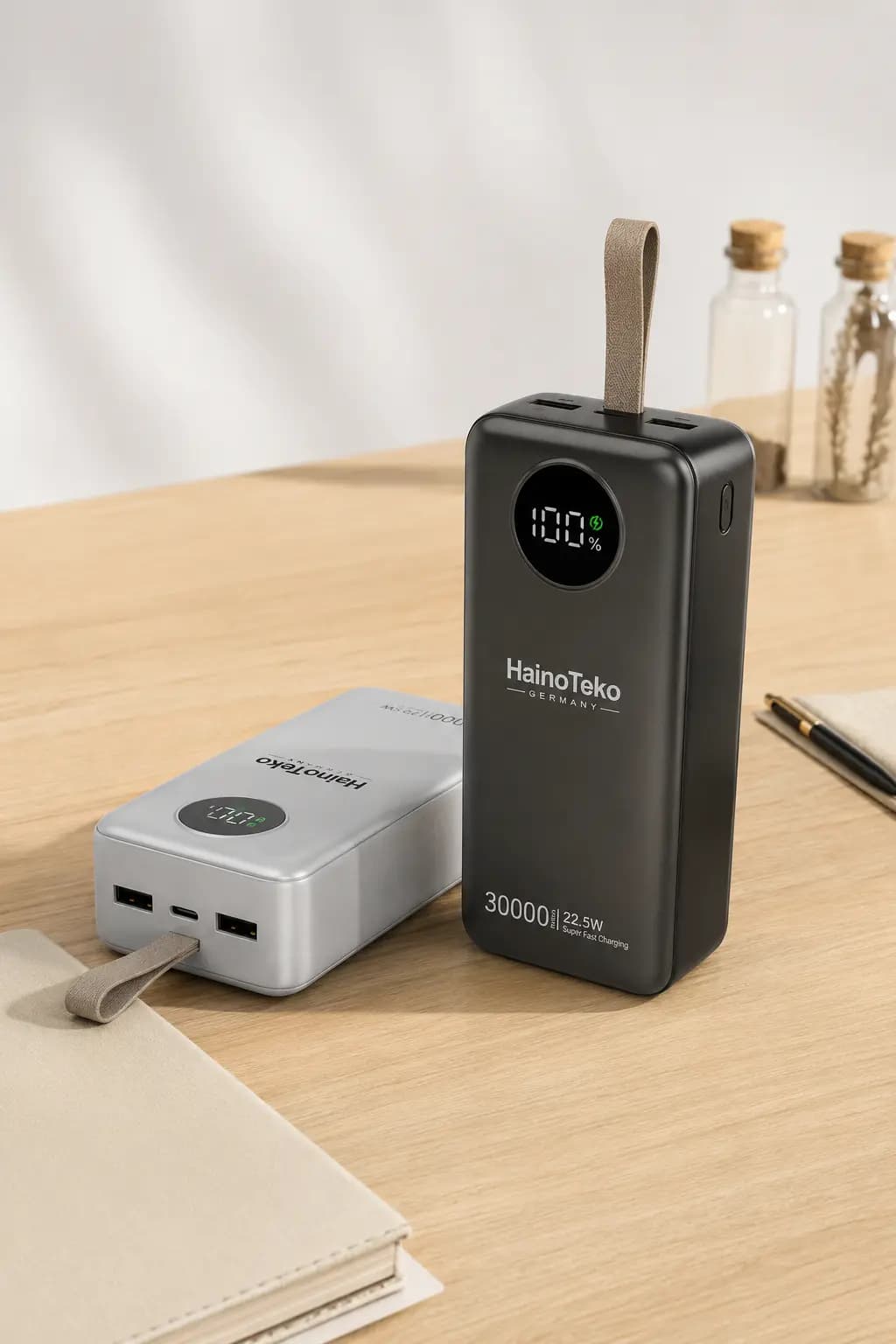 پاوربانک هاینو تکو 30000mAh | شارژ سریع 22.5 وات با نمایشگر دیجیتال — نمای ۳