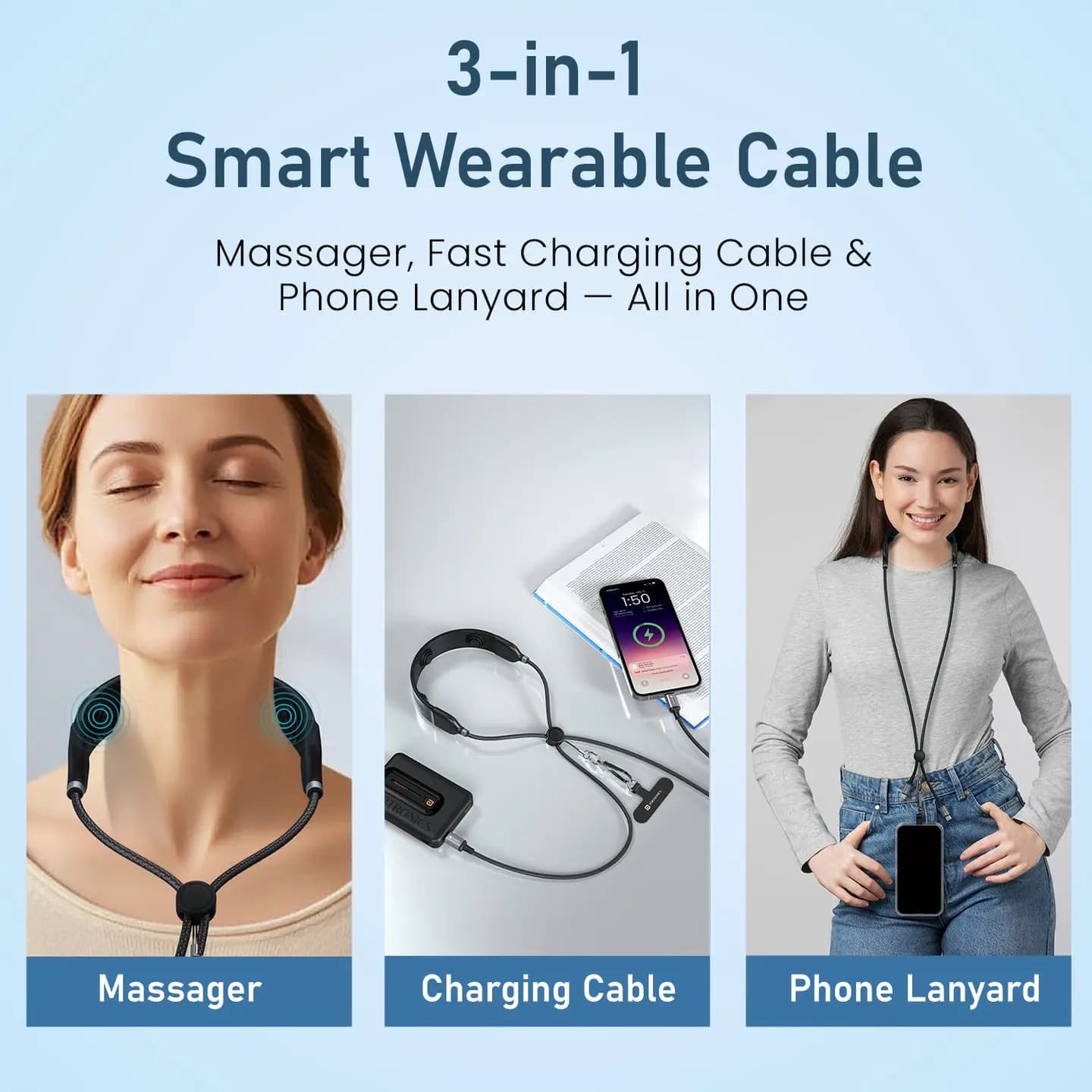 کابل ماساژور گرین لاین | کابل شارژ 100 وات USB-C — نمای ۱۷