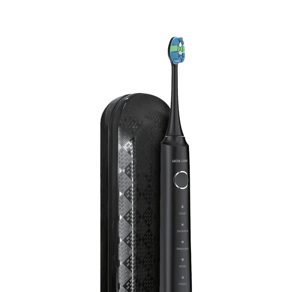 نمای کامل مسواک سونیک Green Lion Smart Brush و سری مسواک