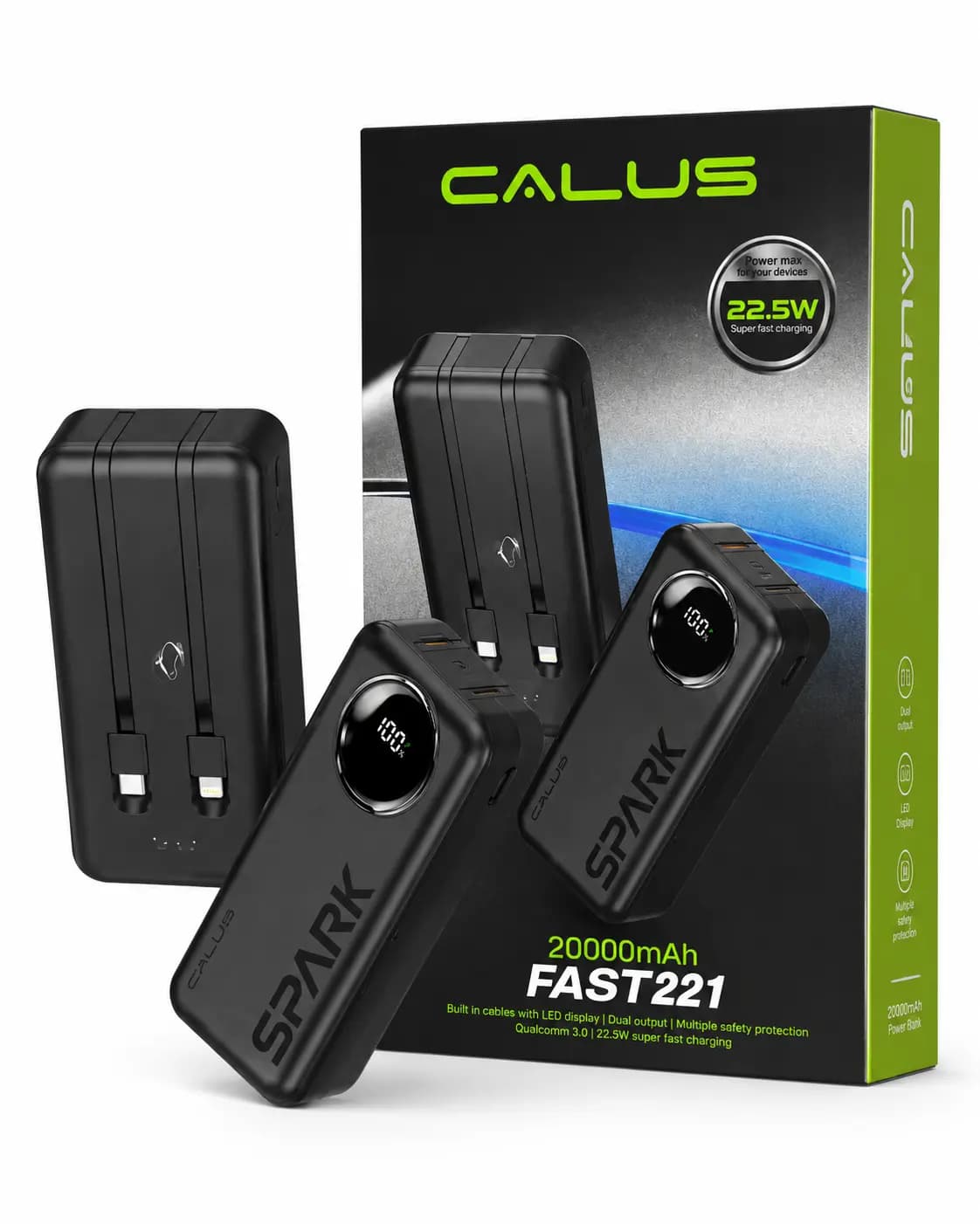 پاوربانک Calus ظرفیت 20000mAh | فست شارژ 22.5 وات کالوس — نمای ۳