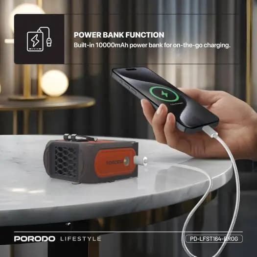 فن خنککننده کمری پرودو | پنکه شارژی پاوربانکدار 10000mAh — نمای ۳