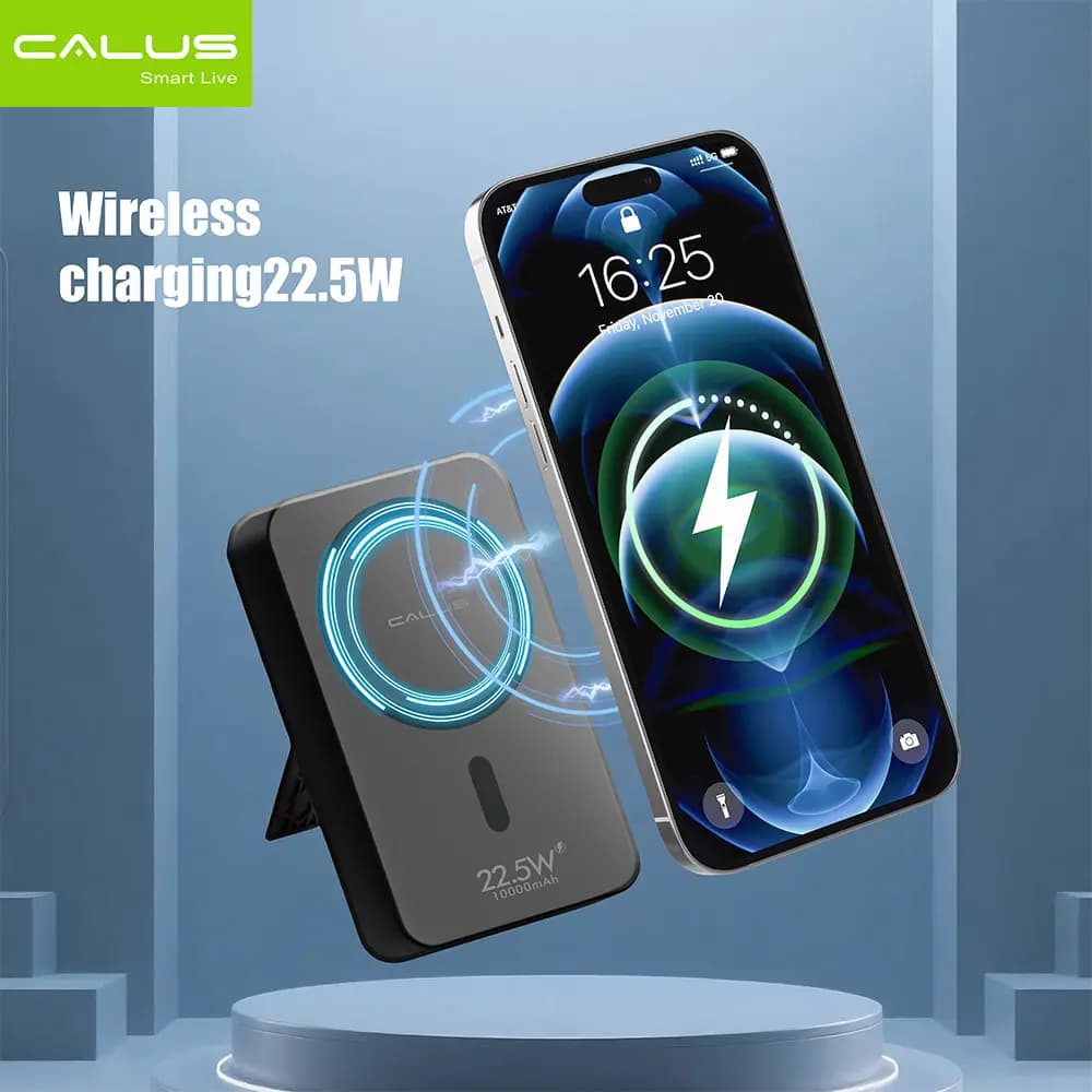 پاوربانک مگنتی Calus ظرفیت 10000mAh | شارژ وایرلس 15 وات کالوس — نمای ۳