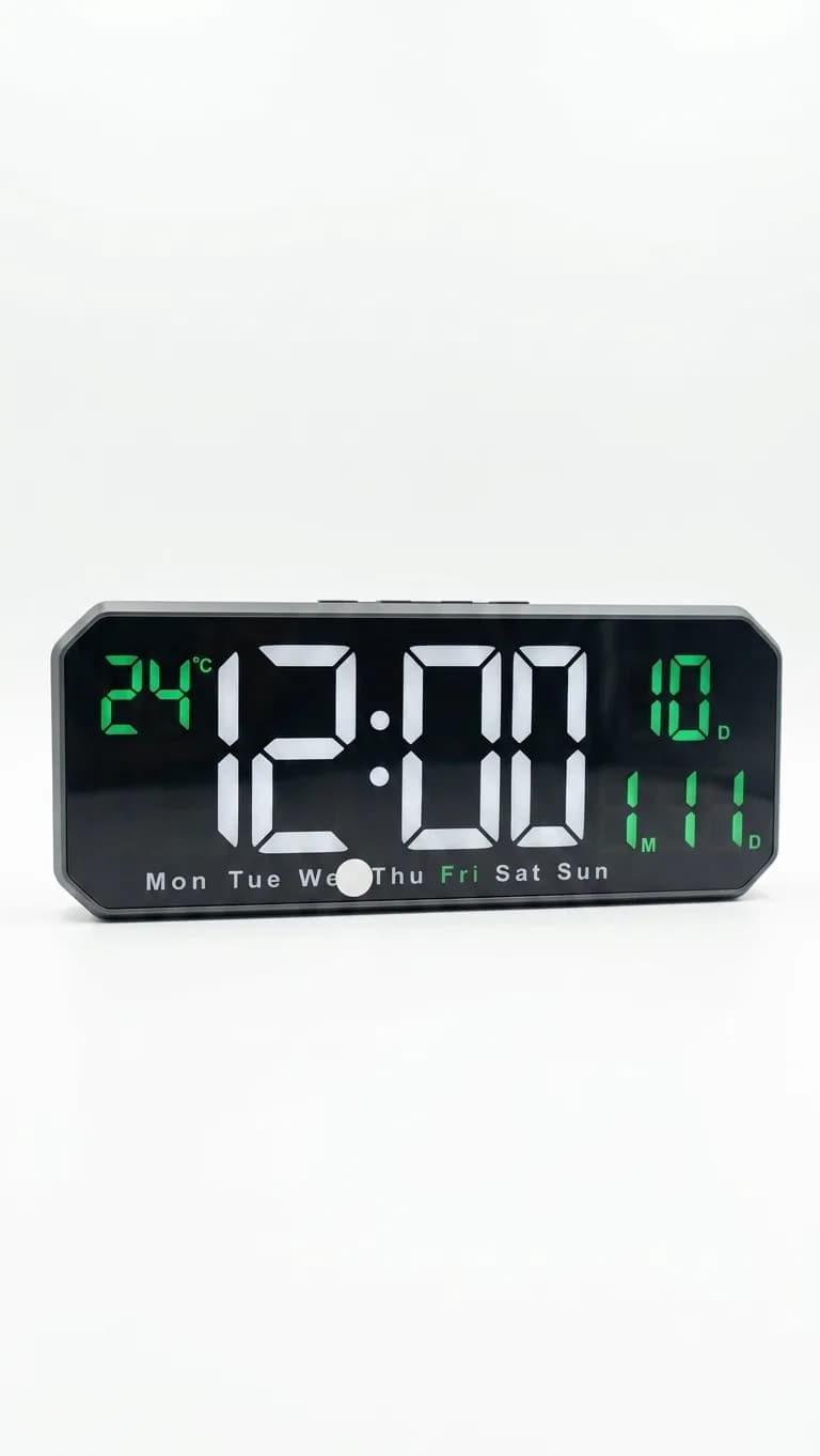 ساعت دیجیتال LED دیواری و رومیزی مدل 5505 | نمایش ساعت، دما، تاریخ و روز هفته
