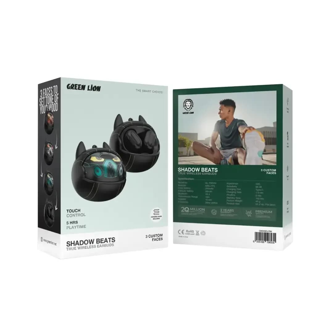 ایرباد بیسیم Green Lion Shadow Beats مشکی با کیس شارژ